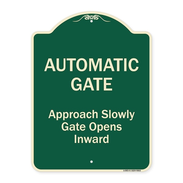 Designer Series-Automatic Gate Approach Slowly Gate Opens Inward, 24" x 18", G-1824-9863